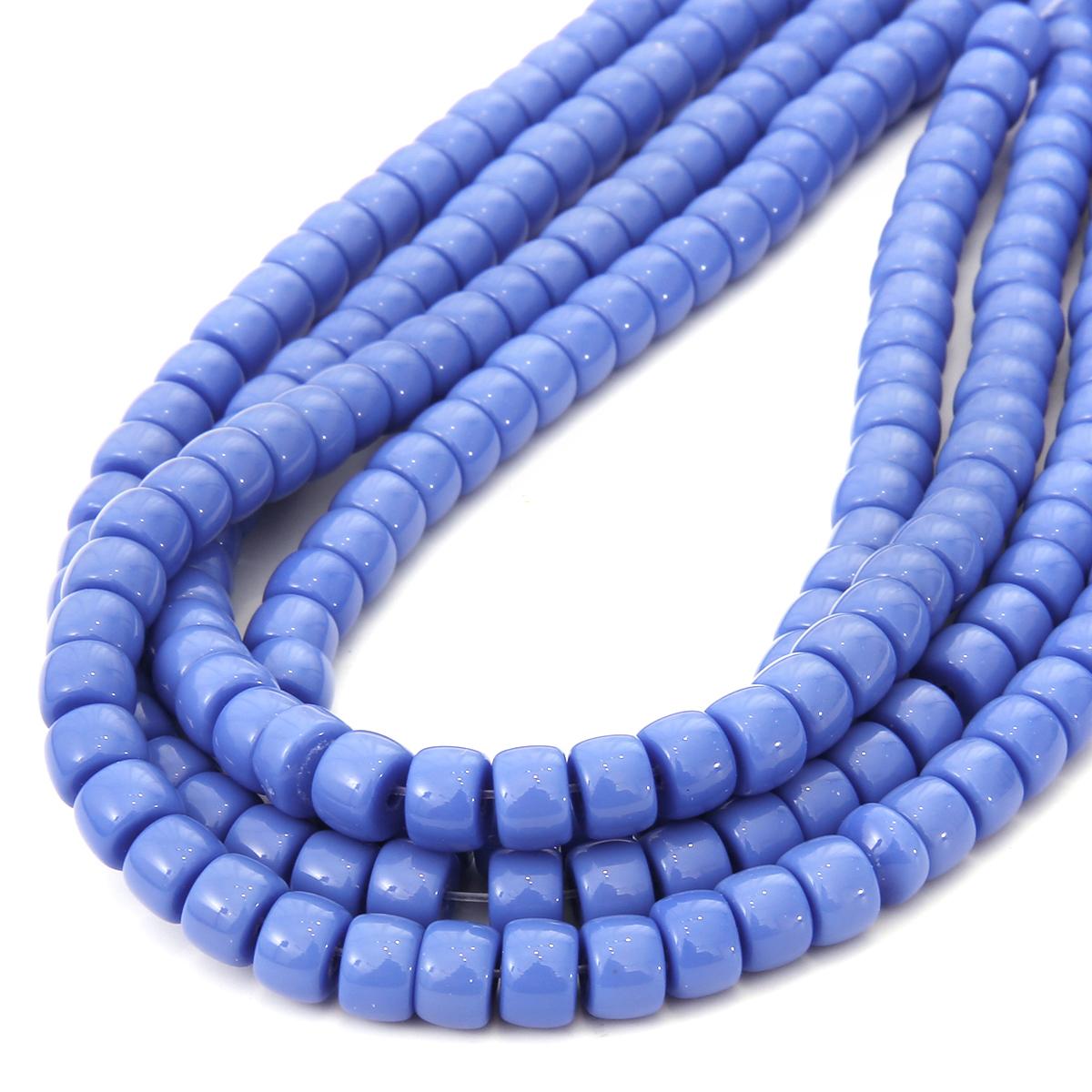 

6x4 мм 8x6 мм круглые стеклянные глянцевые бусины, круглые бусины-разделители для изготовления ювелирных изделий, браслет, ожерелье, аксессуары 8x6mm 65pcs синий