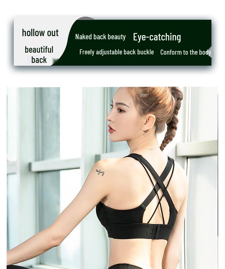 Women's High-Intensity Shockproof Sports Bra - Beautiful Back, Yoga Vest with Chest Pad for Running and Summer Fitness