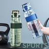 Large Capacity Sport Water Bottle With Removable Straw Leakproof Portable Tritan Cup Measurement Marks 600ml/800ml/1000ml