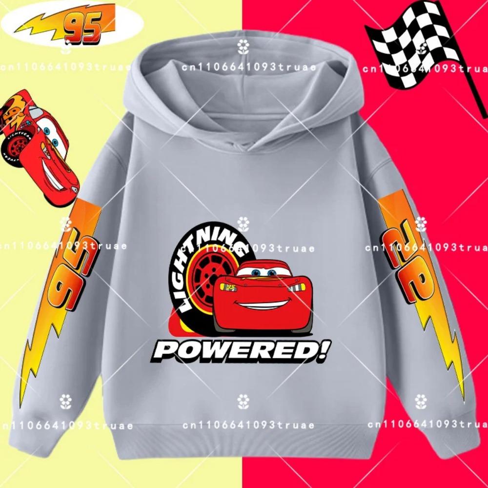Cars Lightning McQueen Racing Children Hooded Sweatshirt Boy Girl Autumn Winter Daily Outdoor Vacation Casual Warm Sportswear