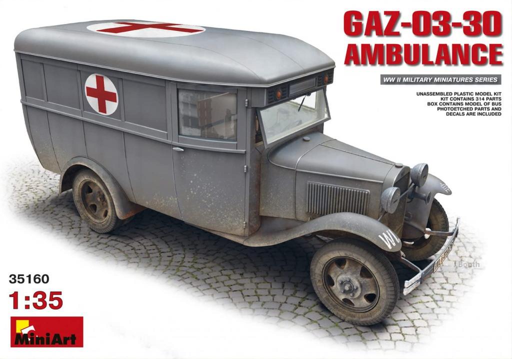 Miniart 1/35 GAZ-03-30 Ambulance Plastic Model