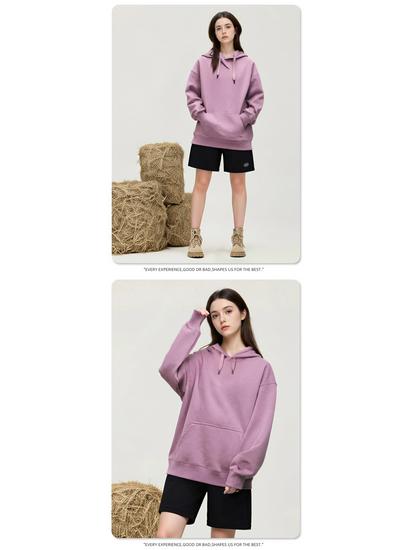Men's Casual Thick Terry Cloth Hoodie: Heavyweight Pure Cotton Sweatshirt - Loose Fit, Solid Color, American Style for Autumn/Winter.
