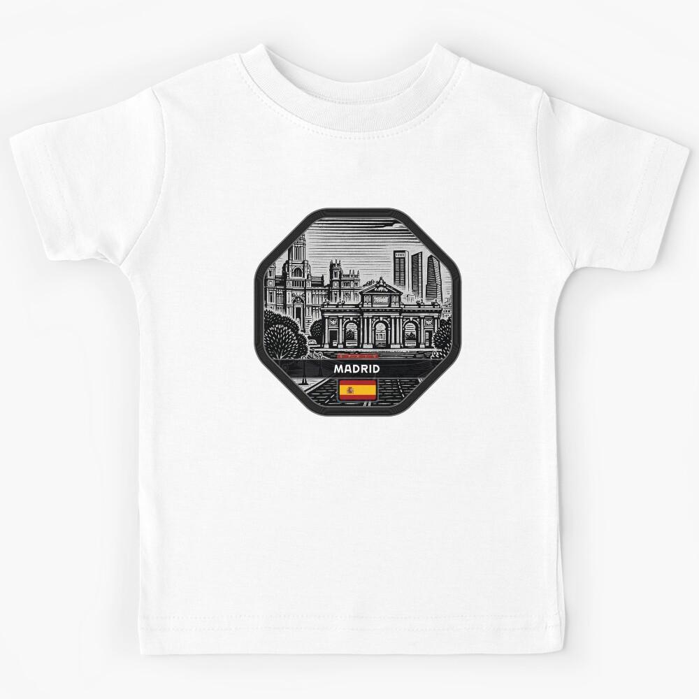 Madrid Spain Linocut Style  Kids T-Shirt 110