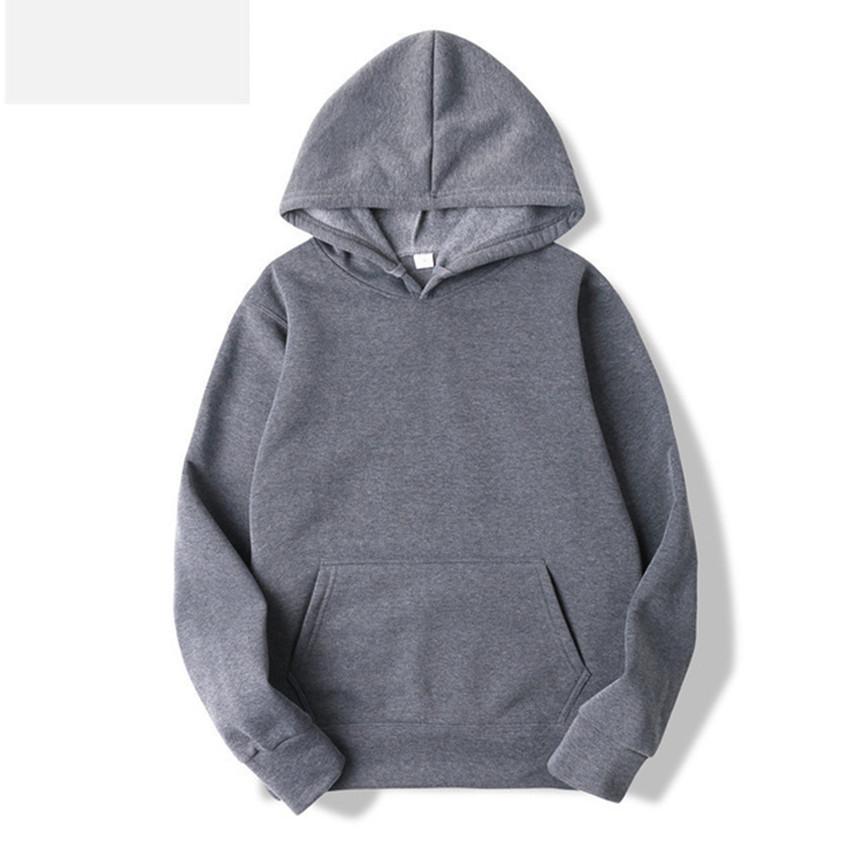 Men's and women's 18-color hooded sweater Men's solid-color sweater Men's long-sleeved pocket pullover sweater