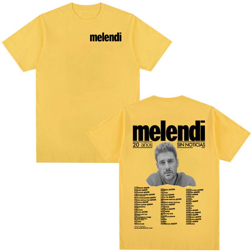 Rapper Melendi Tour Album 2025 Merch T Shirts Men Casual Oversized Cotton Tshirt Vintage High Quality Print Tshirts Streetwear