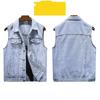 Ärmlös jeansväst för män Casual Vintage västar i stor storlek
