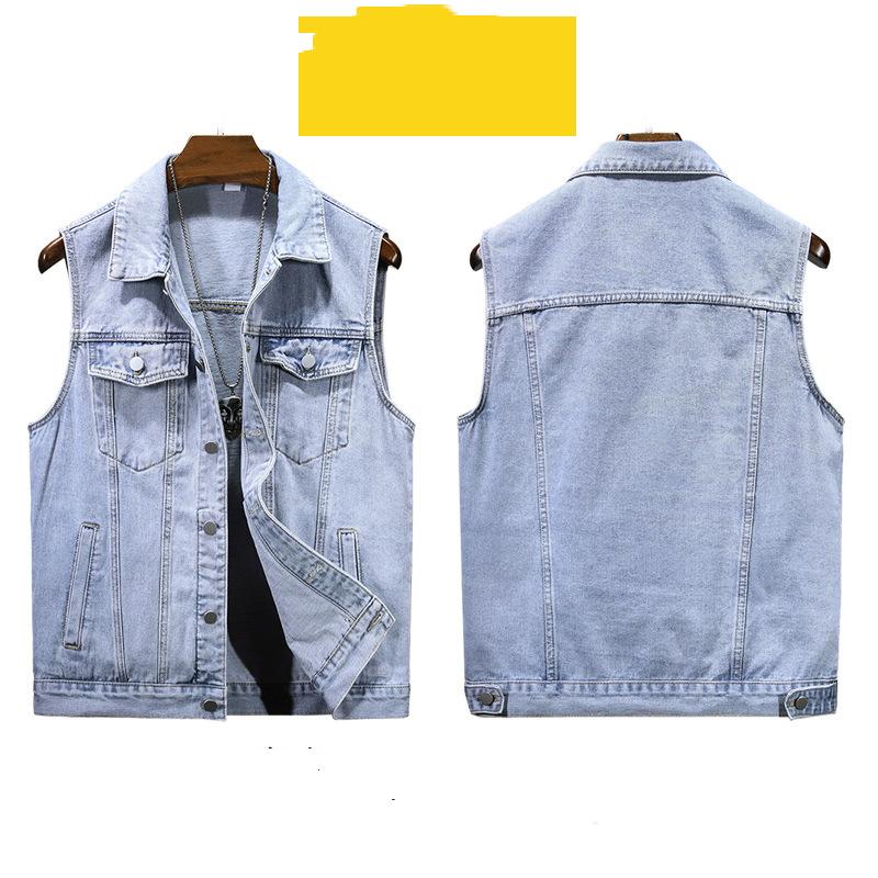 

Мужской джинсовый жилет без рукавов, повседневные винтажные жилеты большого размера M