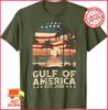 Retro Gulf Of USA America Est 2025 American Flag Gulf Mexico T-Shirt