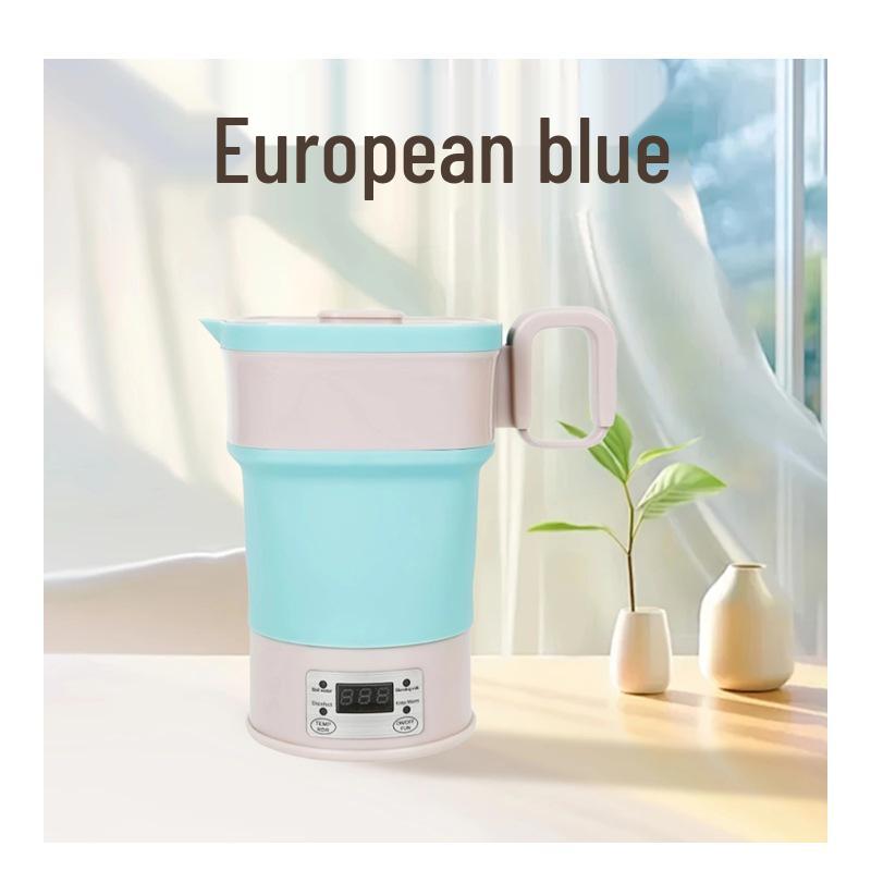 Portable Folding Silicone Electric Kettle with Touch Control and Global Voltage Adapter (110V-220V)