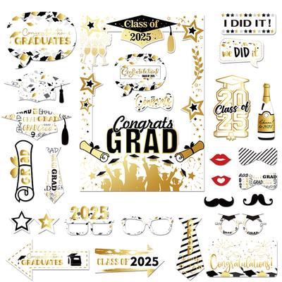 2025 Graduation Po Booth Props Frame Banner For Class Of 2025 Grad Celebrations Decor Shooting Background Prop Party Supplies