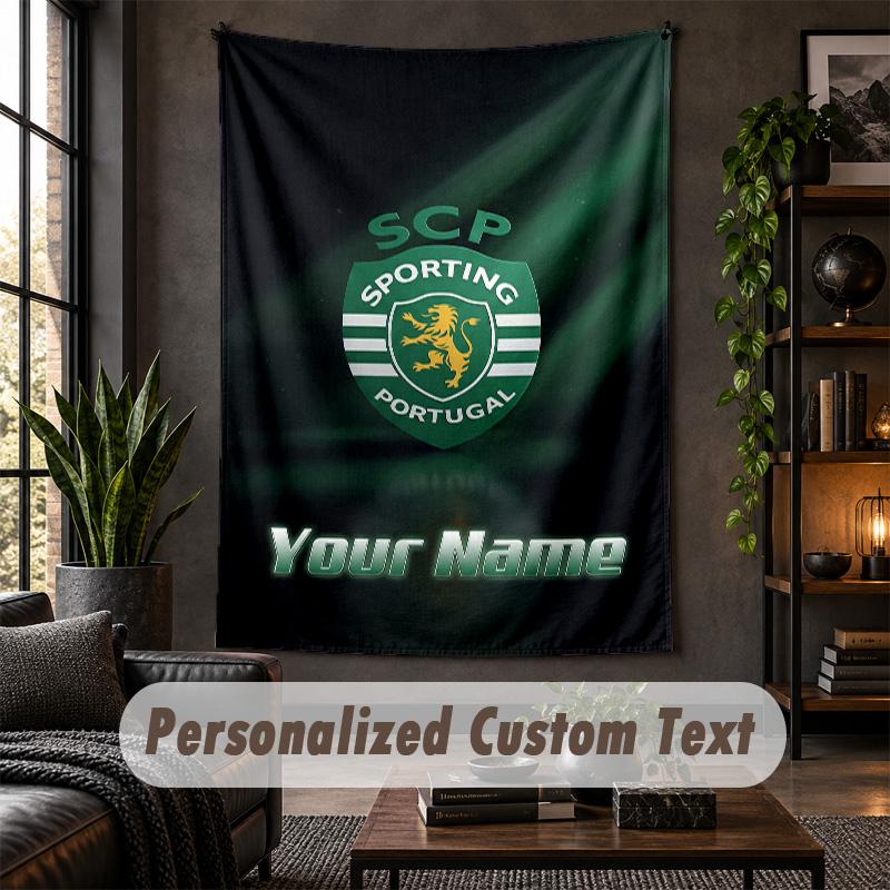 Wall Tapestry Sporting CP Print Custom Name Text Wall Hanging Home Decor