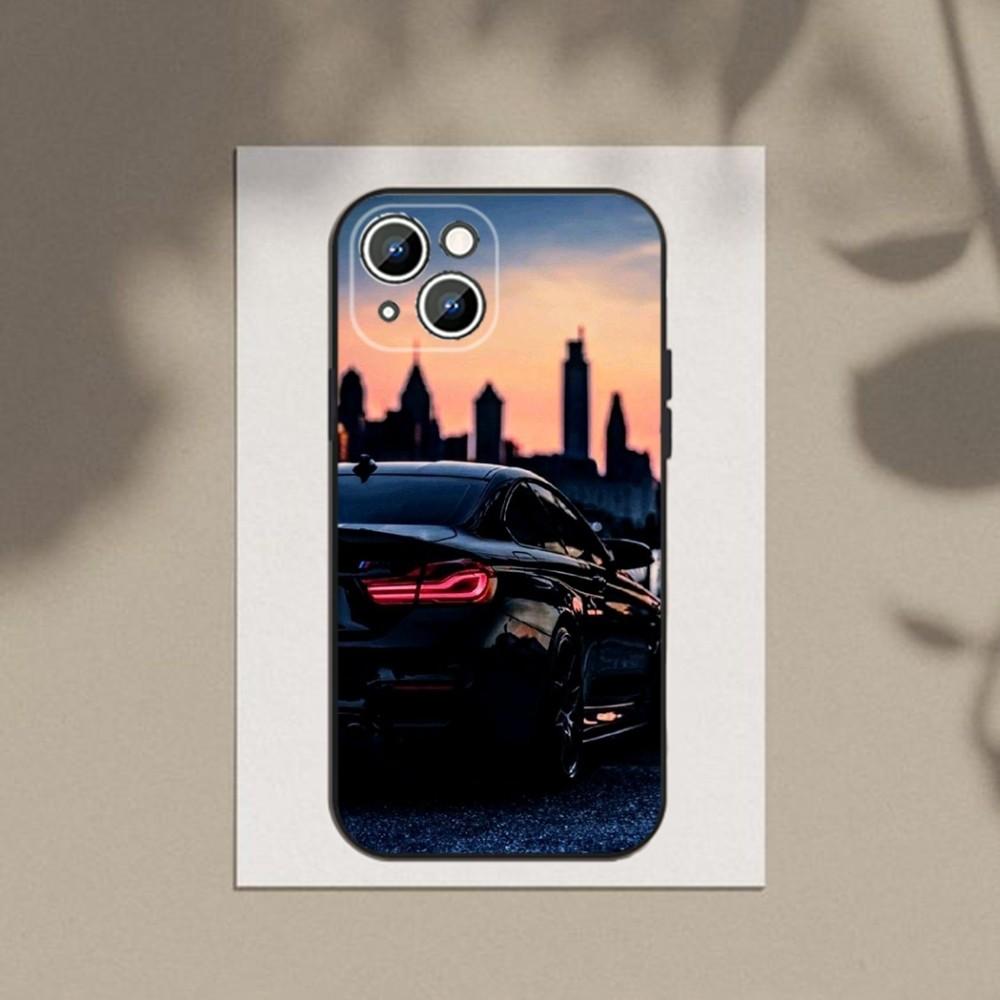 B-Blue Red Car Phone Case Phone Case For Apple iPhone 15,14,13,12,11,XS,XR,X,8,7,Pro,Max,Plus,mini Silicone Black Cover