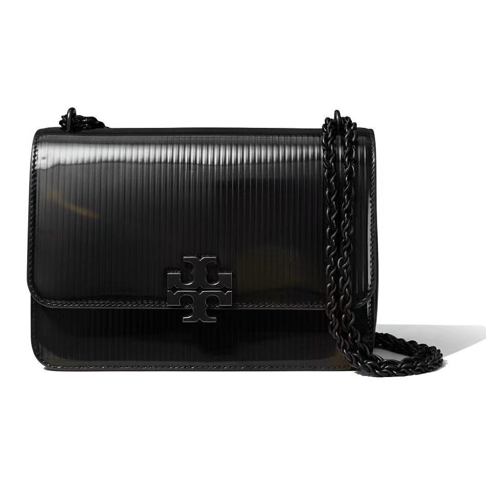 

Tory Burch Britten Logo Textured Design Shoulder Bag Small Women Shoulder Bag Black 175718-001 Basic Set (Bag+Dust Bag)