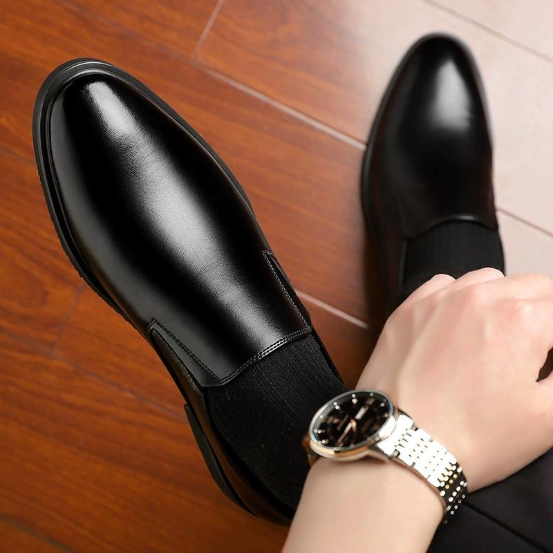 2026 Herren Business Formell Freizeit Schuh Herren Atmungsaktive Lederschuhe Schwarz Weiches Leder Weiche Sohle Frühling Trauzeuge Homme
