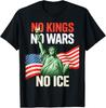 Retro Vintage No Wars No ICE No Kings US Flag T-Shirt