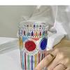 Rainbow Sheen Hand-Painted Glass Cup - Bling Design for Summer