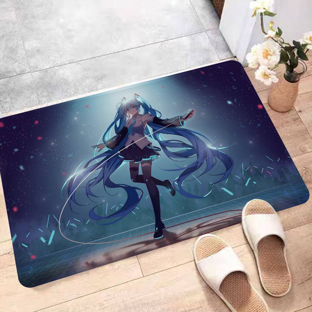 Musik H-Hatsune M-Miku Fußmatte Rutschfest Waschraummatte Waschraumdeko Balkon Kind Wohnzimmer Haushaltsteppiche