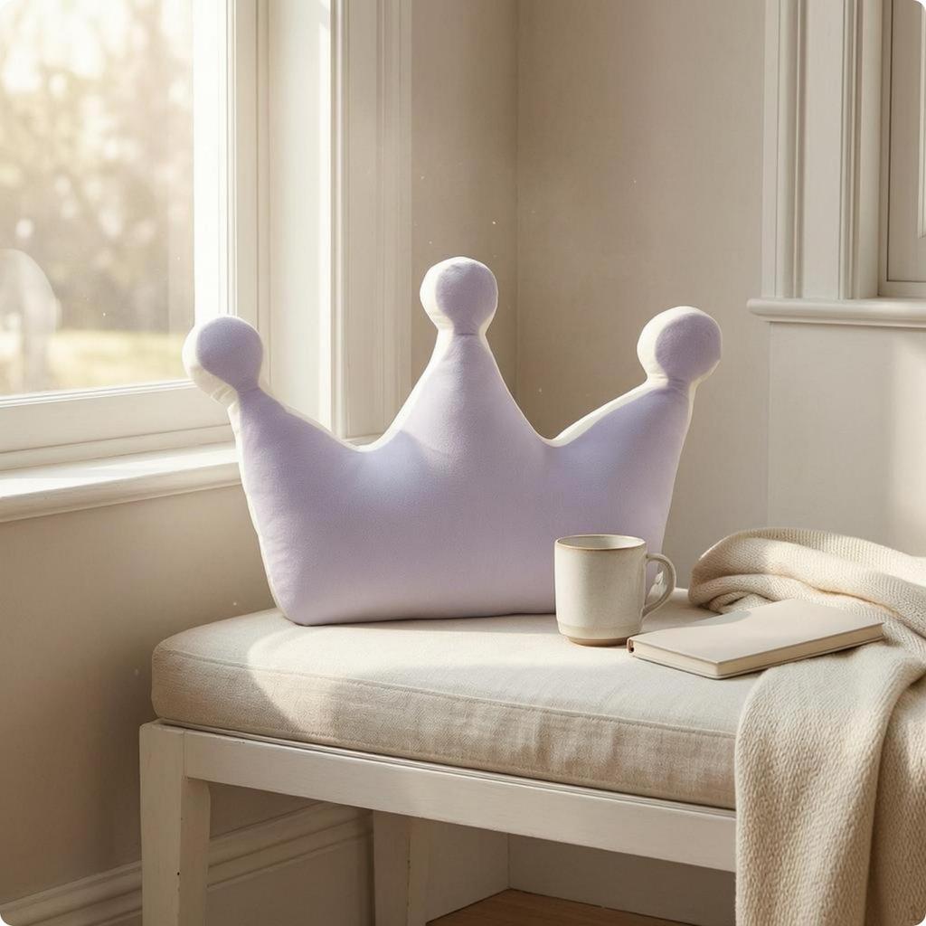 Crown-Shaped Cushion Padded Support Pillow Stuffed