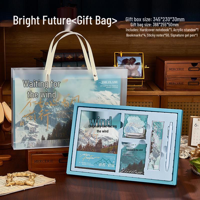 New Year Gift Box: Notebook Set for Students - Diary & Simple Planner with Hot Stamping