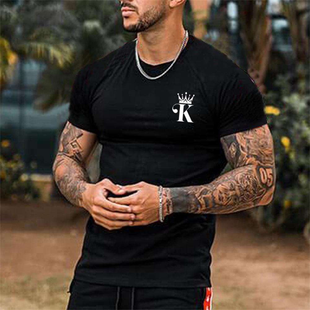 Summer 3D Printed Short Sleeved Sportswear King K/Spade A Pattern Men's T-shirt