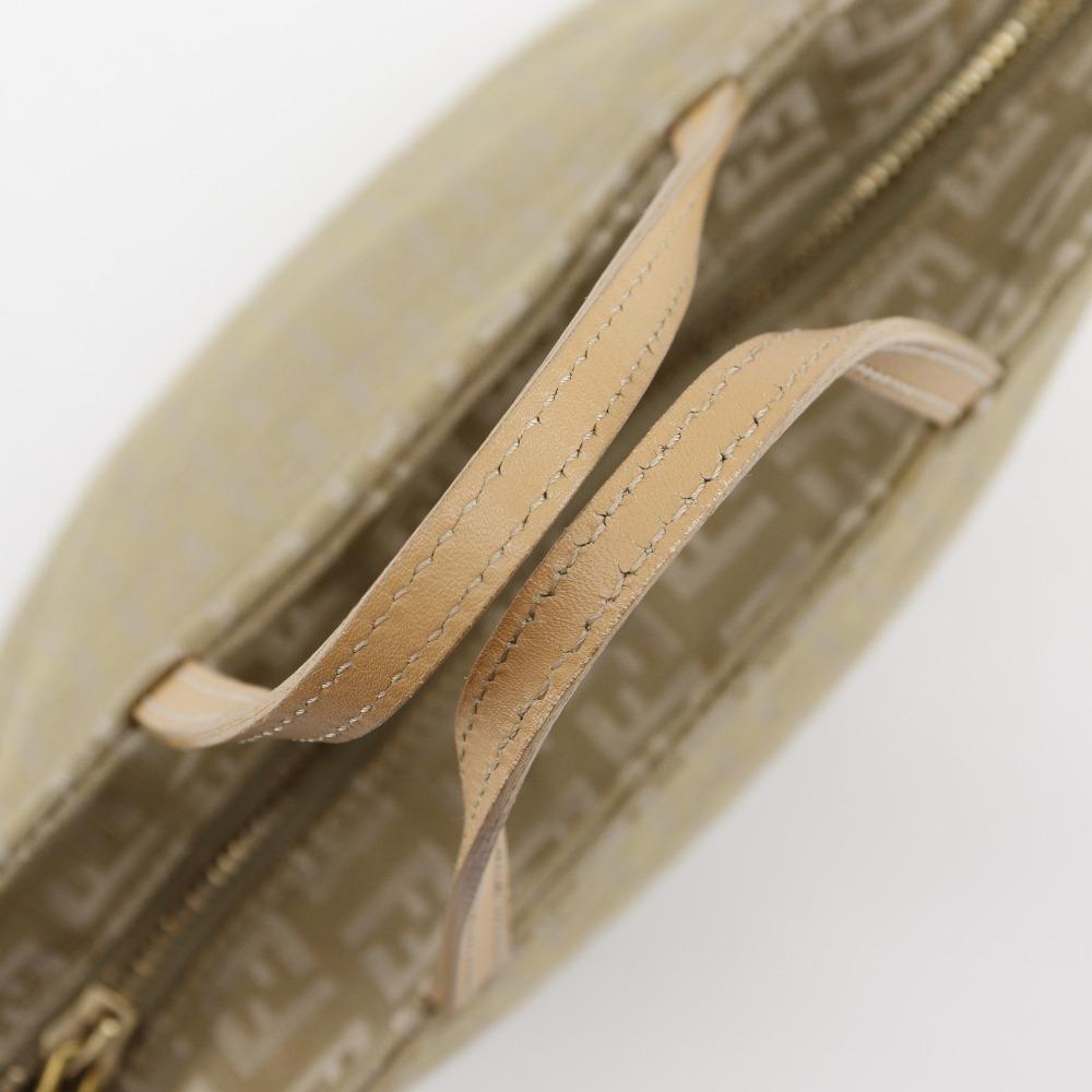 Fendi Zucca Handbag Beige Canvas Women Used