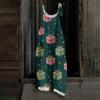 Women's Jumpsuit  Print Casual Loose Vintage Shoulder Strap Cotton Linen