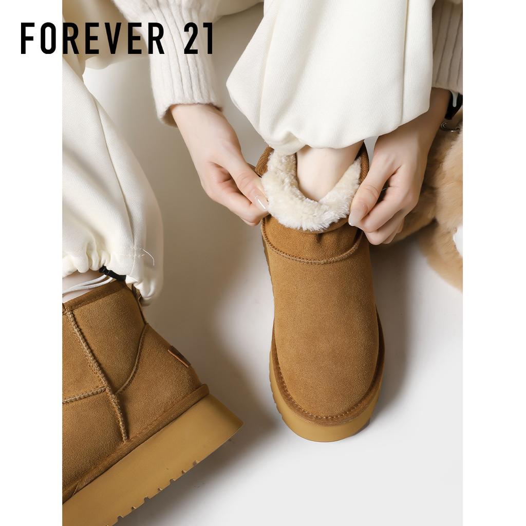 Platform cotton shoes Snow boots Women's new winter wormwood medium tube beef down thickened short boots Warm bread shoes