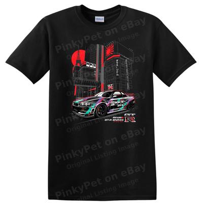 T-shirt GT-R Skyline Design Artistique Voiture de Course T-shirt Graphique pour Passionnés d'Automobiles