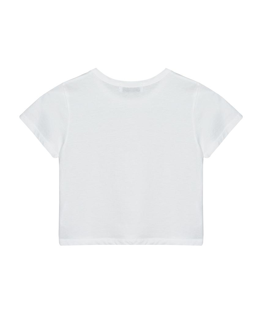 Nigaennikol Butterfly Soft Coloring Crop Top_White Black