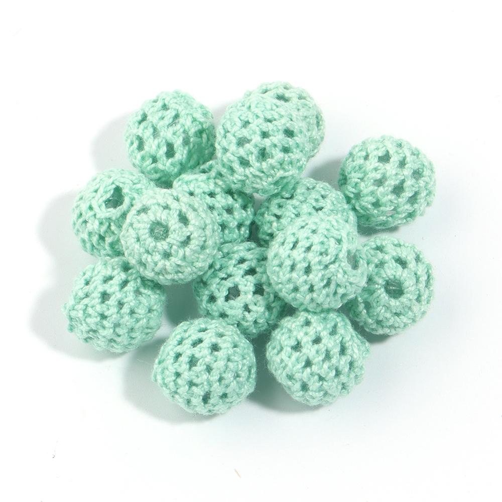 10pcs 14/20mm Acrylic Crochet Beads Colorful Round Knitting Wool Ball Beads For Jewelry Making DIY Necklace Bracelets KeyChain