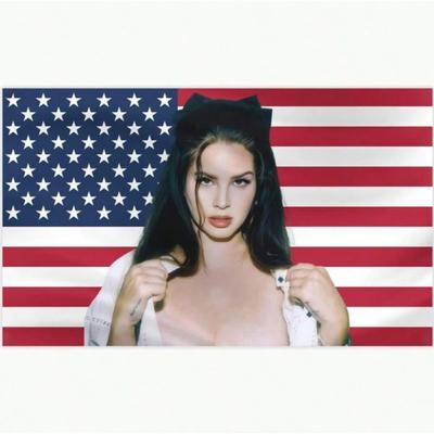 Lana Del Rey Flag  SingleSided Indoor Outdoor Decor Banner for Dorm Travel Event Holiday Guys Room Flat Print
