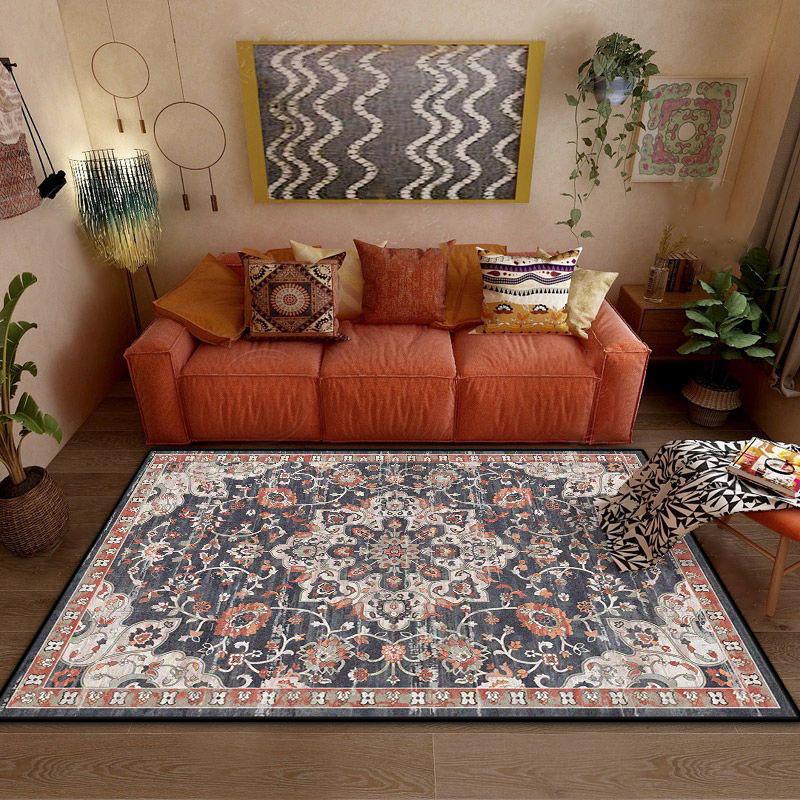 Persian Retro Decoration Lint-free Bedroom Rugs Bohemian Style Living Room Non-slip Carpet Lounge Dining Room Washable Floor Mat