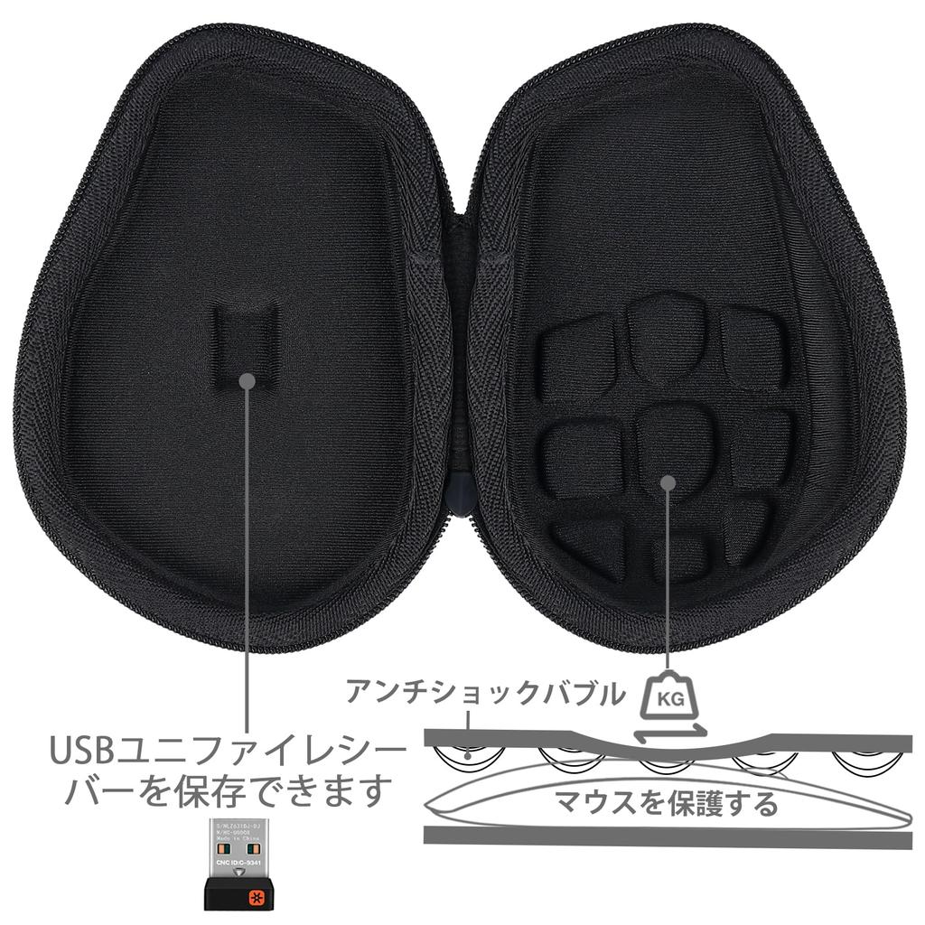 Logitech MX MASTER 4/MX MASTER3s, MX2300/MX MASTER 3, MX2200/MX MASTER 2S, MX2100CR Advanced Wireless Mouse Black Storage Case (Case Only) - Aenllosi