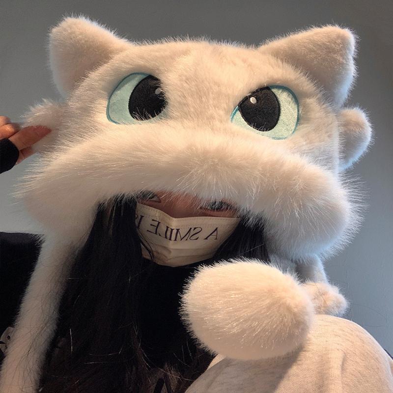 

Мила Мультяшна Плюшева Шапка Беззубик Для Зими Тепла та Захисту від Холоду З Плюшем та Потовщеними Велосипедними Навушниками