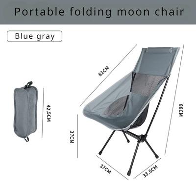 Outdoor Large Folding Chair, with Breathable Mesh Backrest, Ergonomic Portable Moon Chair