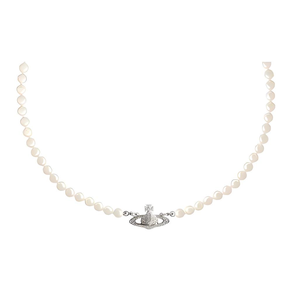 

Vivienne Westwood Mini Bas Relief Saturn Pendant Necklace Men necklace Brass Crystal Pearl 6301010002P104P104 Box