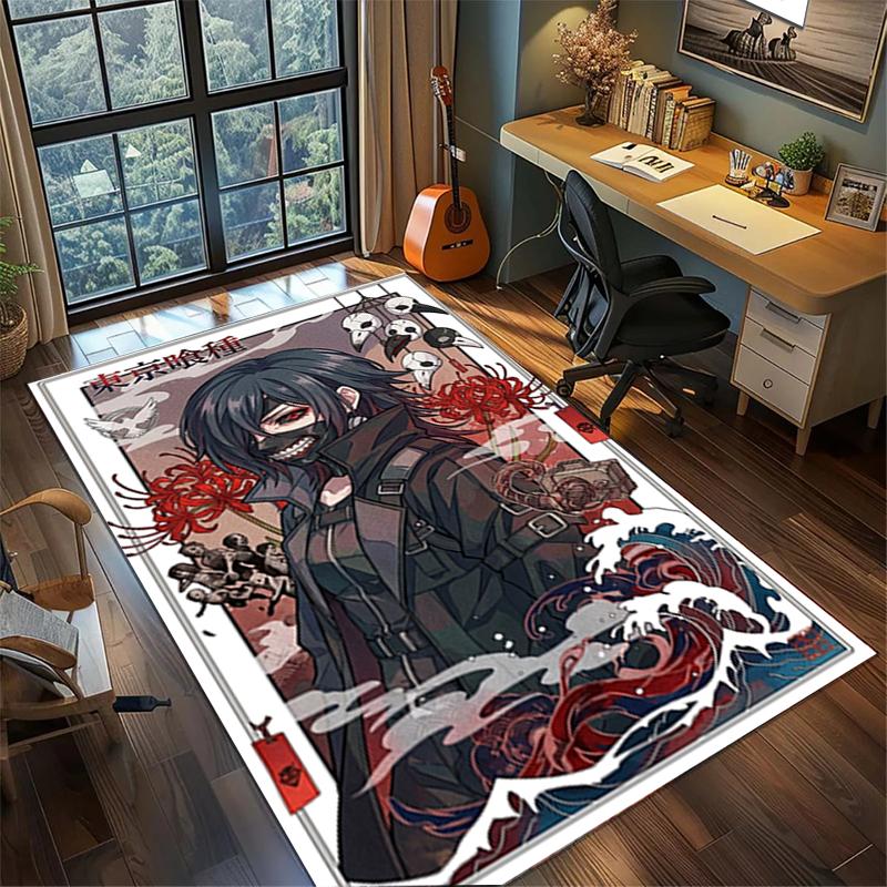 Large Area Floor Mat Rug "Tokyo Ghoul" Non Slip Washable Carpet Bedroom Gamer Room Decor—kwq100