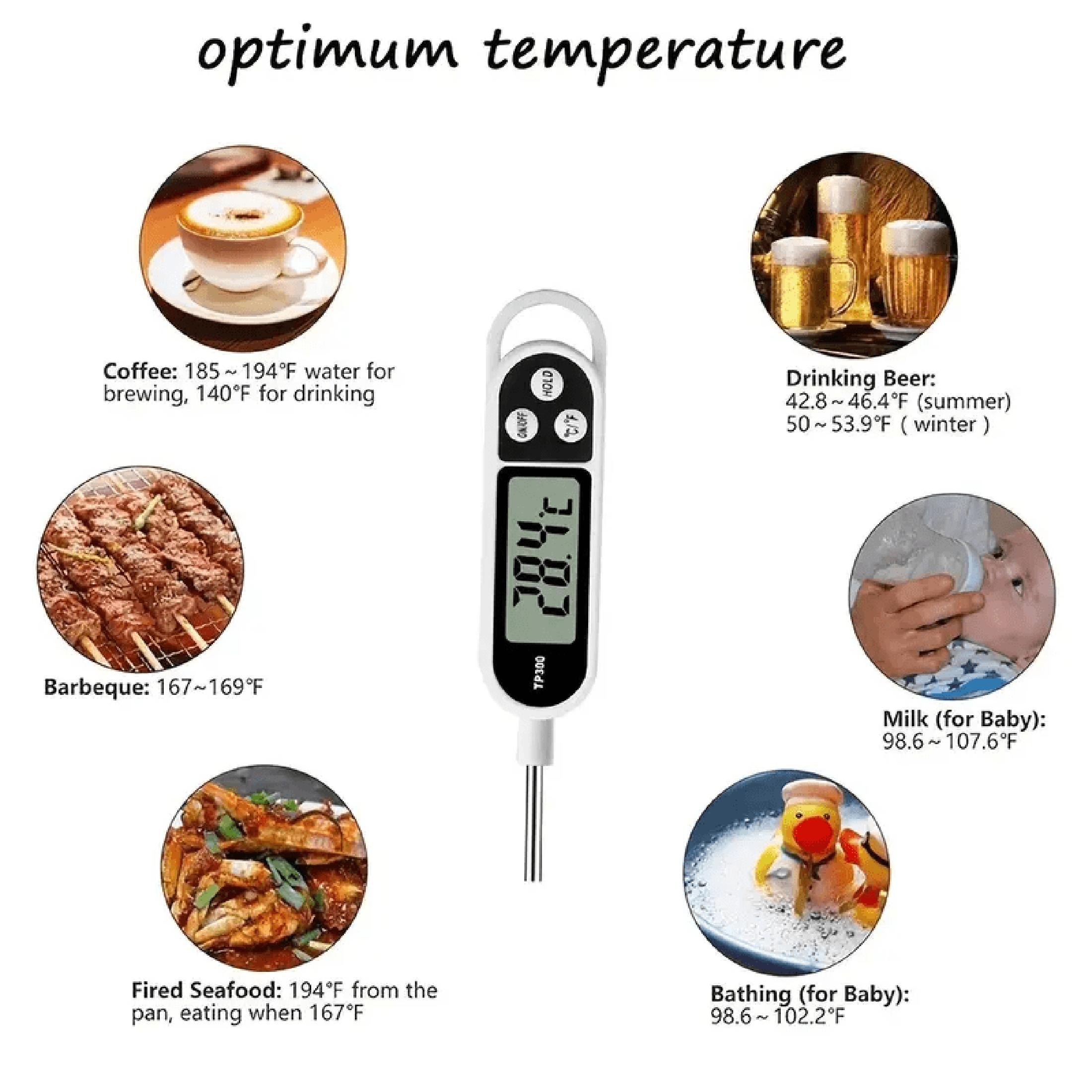 

1pc Stainless steel probe cooking food, barbecue stove, water, milk, oil, liquid meat, digital kitchen thermometer белый