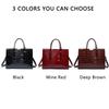 Borsa a mano da donna di lusso vintage con motivo coccodrillo, Borsa tote di grande capacità, Borsa a spalla in pelle da lavoro per donna