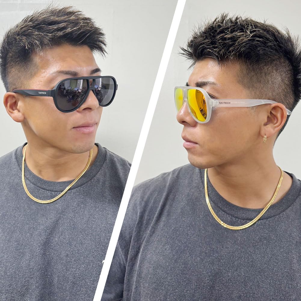 TaoTech Polarized Retro UV400 Reflective Strong Drop Impact and Black Frame x Black Sunglasses, Frame, Matte, Protection, Light, Light, Protection,