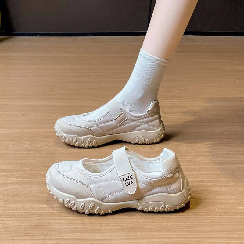 French Mary Jane Velcro shoes new spring and autumn with skirts, beautiful with thick soles, not tired feet, breathable single shoes