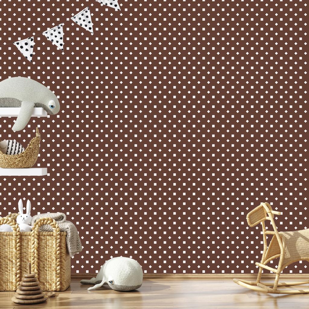 Brown and Rust Dots Wallpaper for Living Room and Bedroom 50x1000