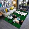Rock Music Area Rug, Linkin Park Green Background Band Group Photo Logo Print, Music Fan Room Decor, Non-Slip Mat