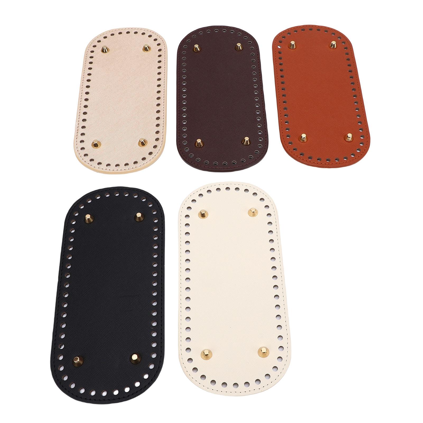 

5PCS Purse Bottoms for Crochet PU Leather Bag Base with 2 Crochet Hooks for Knitting Bag Handbag Making