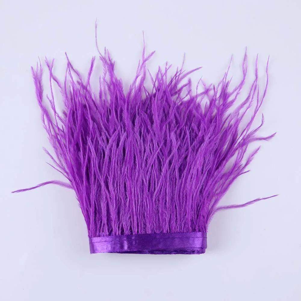 Feather53 Color Ostrich Feather Trim Ribbon 10-15cm 1M for Crafts Wedding Dresses Carnival Costume Home Decoration Sewing Accessories