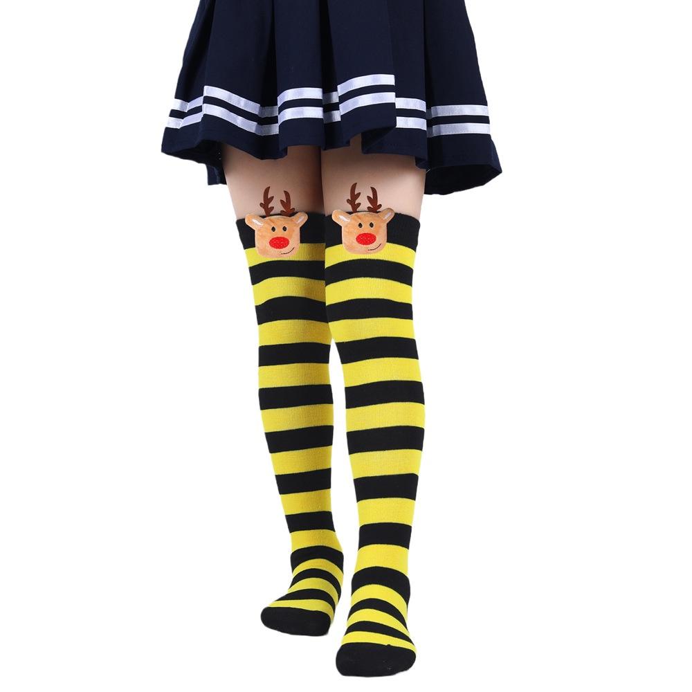 New Arrival Kids Christmas Socks With Cute Cartoon Deer Plush Toy Polyester Fabric Friction Resistant