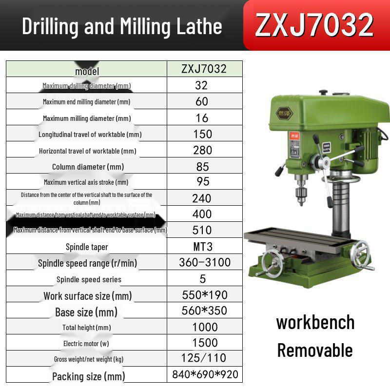 High-Power Industrial Grade Benchtop Drill Press with Integrated Drill and Tap for Precision Small Drilling and Punching