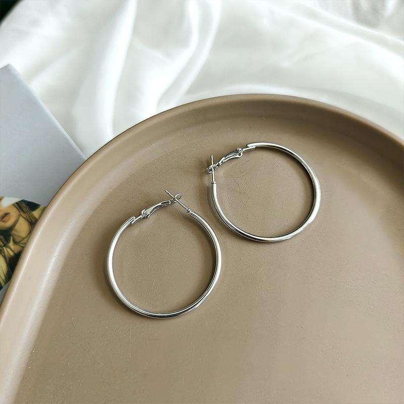 Exaggerated Large Plain Circle Hoop Earrings Fashion Jewelry For Women