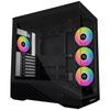Carcasă PC Lian Li VECTOR V100R Negră Fără Stâlpi cu 4 Ventilatoare LED de 120mm, Bandă LED și Spațiu de Afișare Accesorii [V100RX]