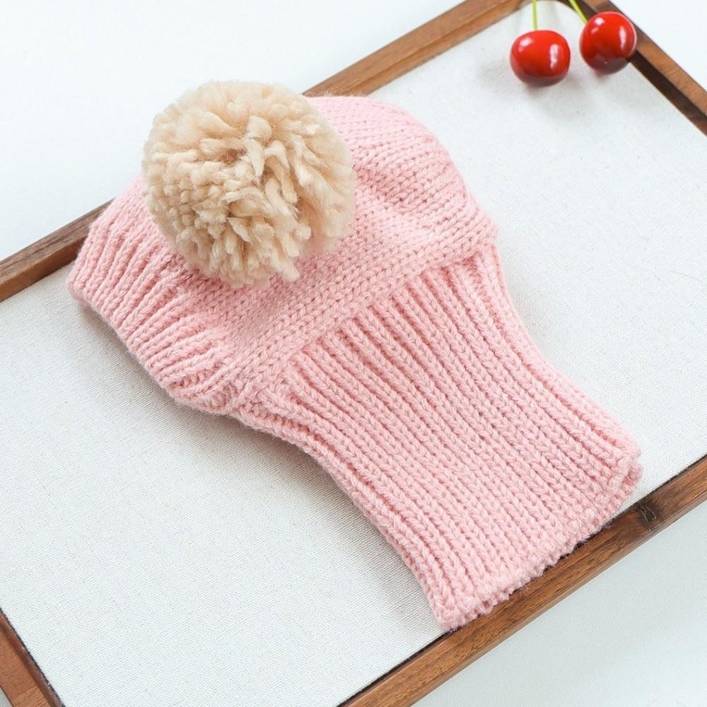 Handmade Pet Neck Warmer Soft Stretchy Pet Pom-pom Hat Absorbing Sound Pet Headgear Cold Weather